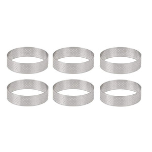 Circular Stainless Steel Porous Tart Ring Bottom Tower Pie Cake mold Baking Tools Heat-Resistant Perforated Cake Mousse Ring