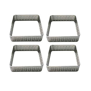 Circular Stainless Steel Porous Tart Ring Bottom Tower Pie Cake mold Baking Tools Heat-Resistant Perforated Cake Mousse Ring